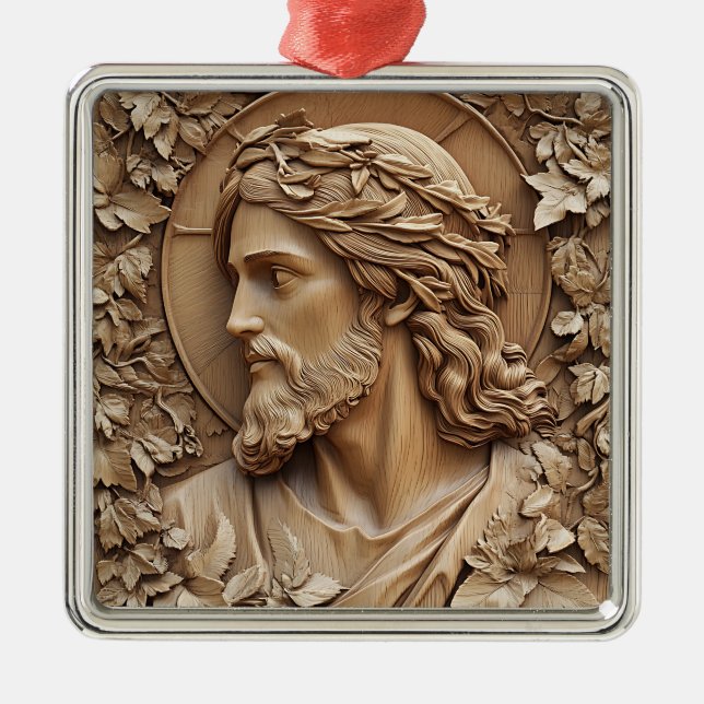 Jesus Carving Ornament Aus Metall (Vorne)
