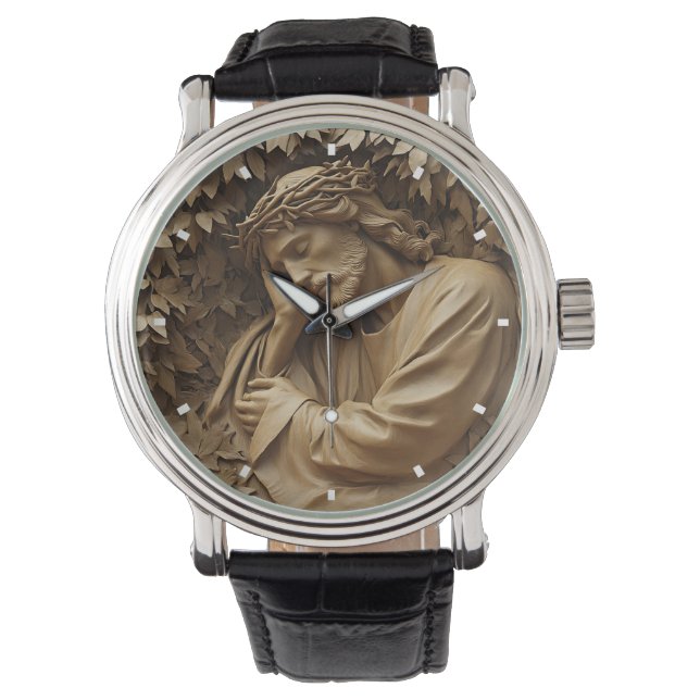 Jesus Carving Watch Armbanduhr (Vorderseite)