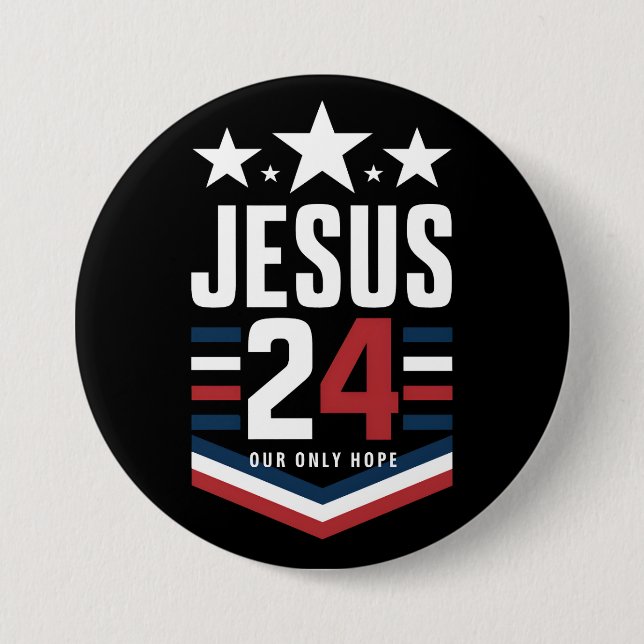 Jesus Christ 2024 Präsident USA Wahlen Politische Button (Vorderseite)
