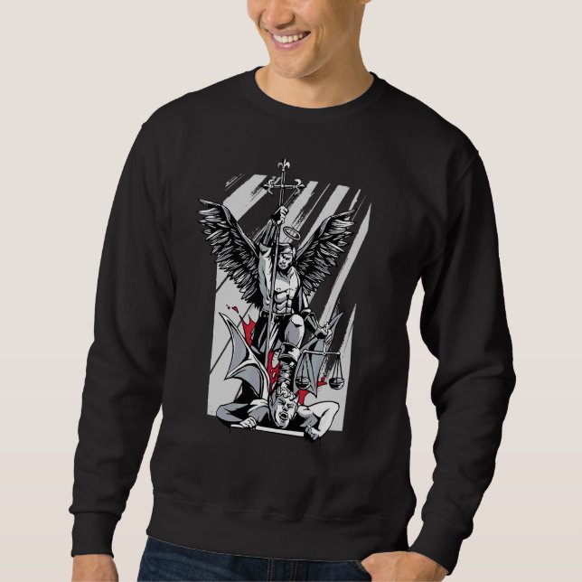 Jesus Christ Bible Saint Michael Sweatshirt (Vorderseite)