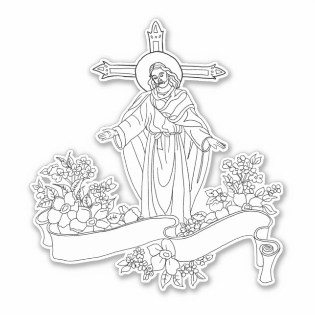 Jesus Christ Blume Bildlaufseite Aufkleber (Vorderseite)