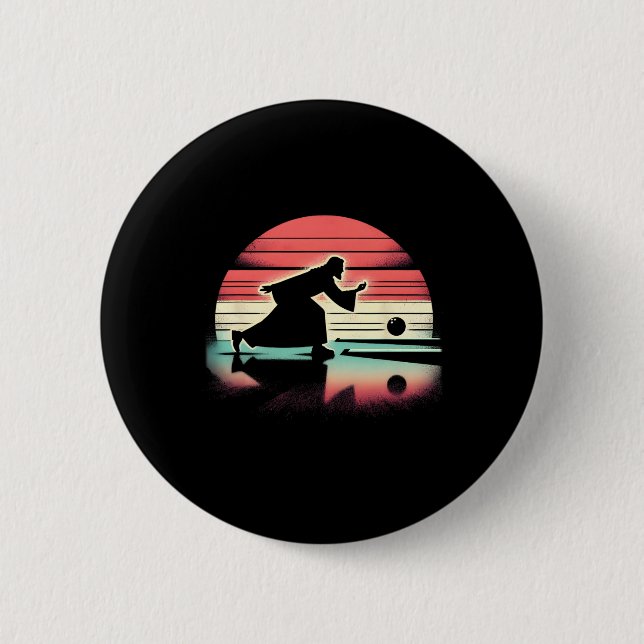 Jesus Christ Bowler - Christliches religiöses Feue Button (Vorderseite)