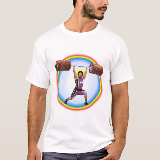 Jesus Christ Clean und Jerk mehr als 1000 Pfund T-Shirt (Vorderseite)