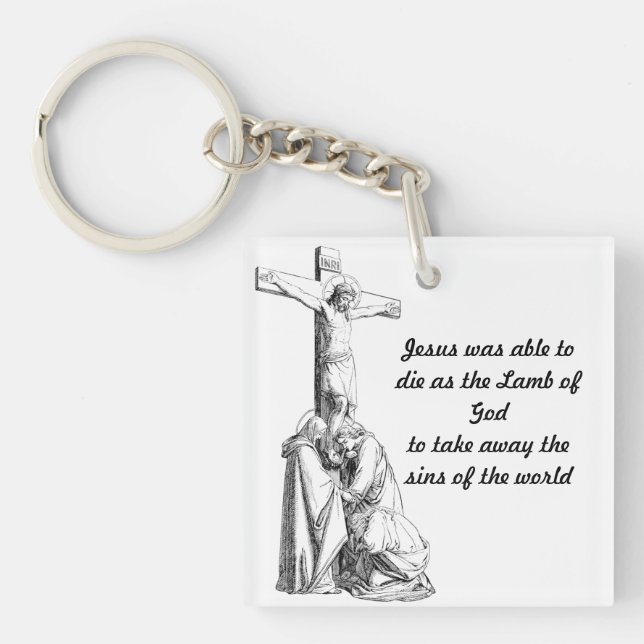 Jesus Christ Crucifixe Cross Bible Quotes Schlüsselanhänger (Vorderseite)