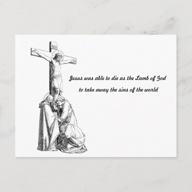 Jesus Christ Crucifixion Kreuzlamm des Gottes Postkarte (Vorderseite)