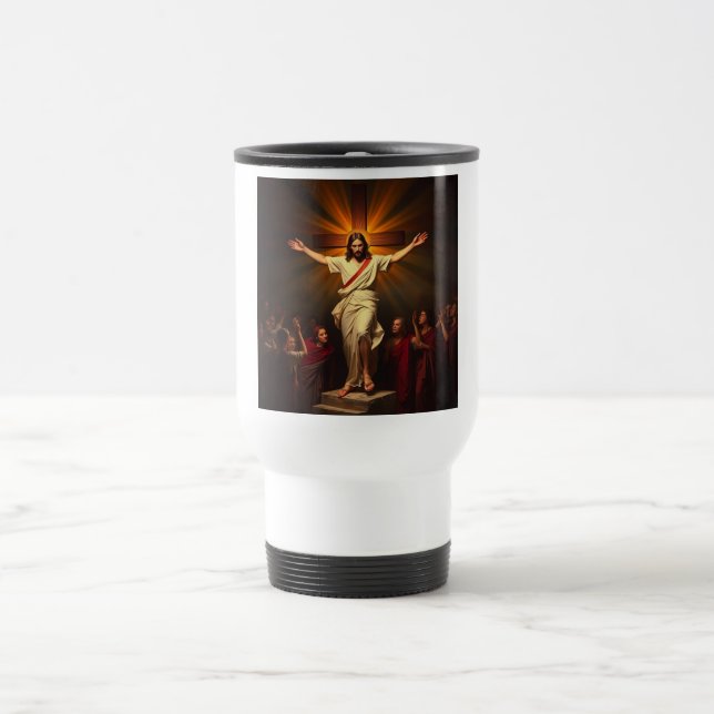 Jésus Christ est ressuscité Mug Voyage (Centre)