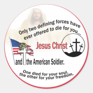 Jésus-Christ et les autocollants ronds de soldat