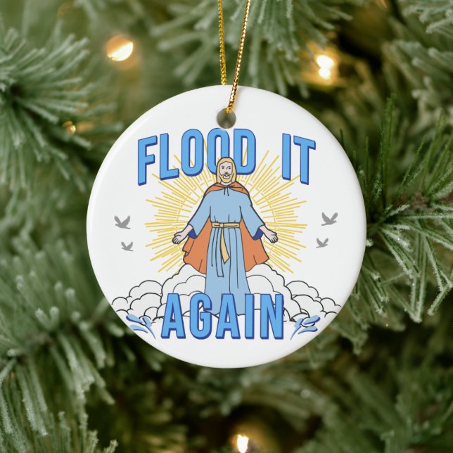 Jesus Christ Funny Floating Es Wieder Weihnachten Keramik Ornament (Baum)