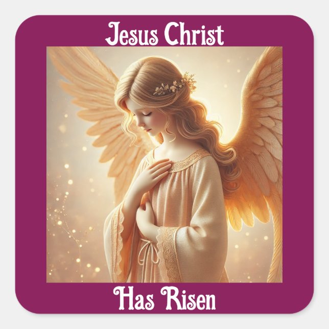 Jesus Christ Has Risen Angel Sticker (Vorderseite)