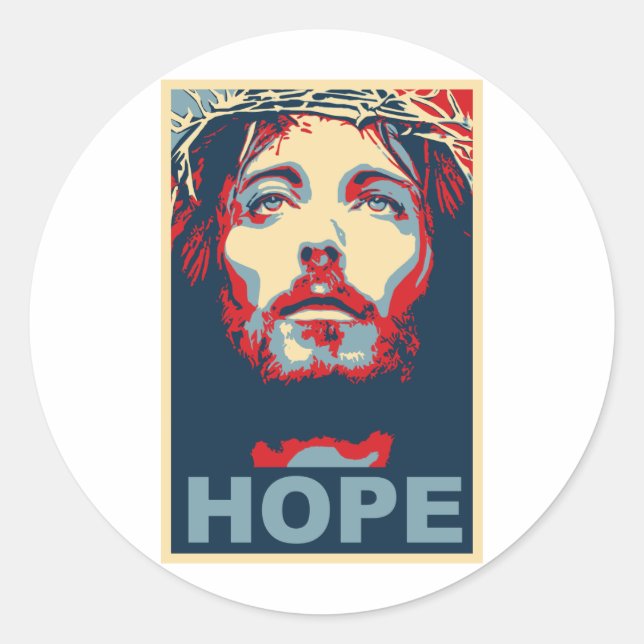 Jesus Christ Hope Runder Aufkleber (Vorderseite)