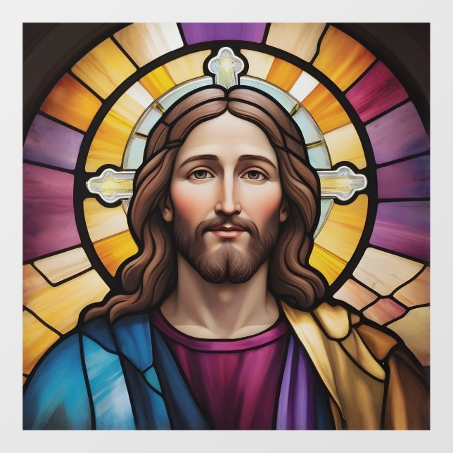 Jesus Christ Imitats Festglas Fensteraufkleber (Blatt)