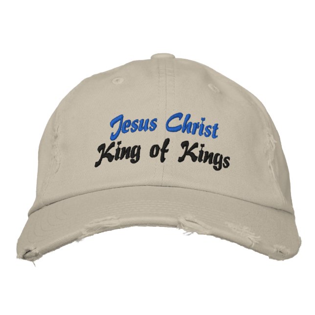 Jesus Christ King of Kings Cap Bestickte Baseballkappe (Vorderseite)