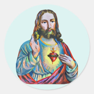 Jesus Christ Lord Savior abstrakte Originalkunst Runder Aufkleber