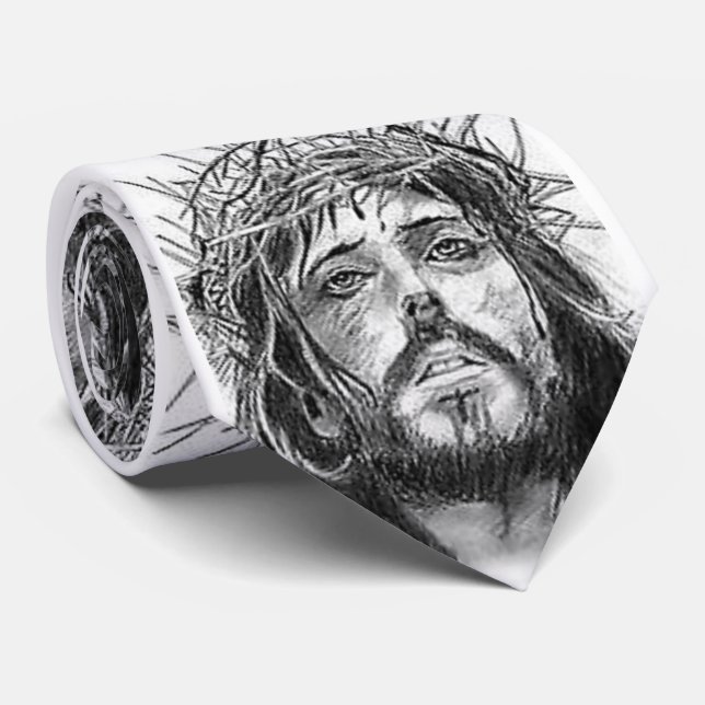Jesus Christ Men Designer Krawatte (Gerollt)