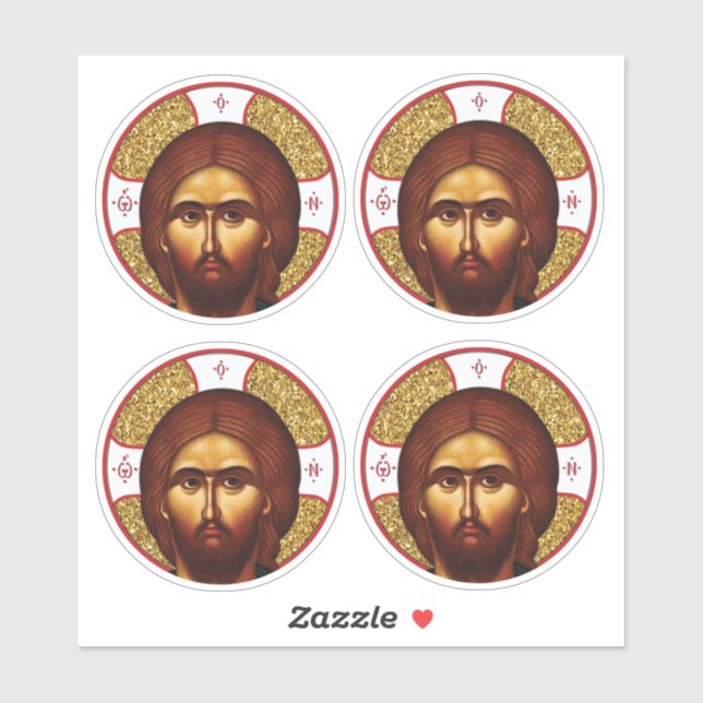 Jesus Christ Orthodox Icon Aufkleber (Blatt)