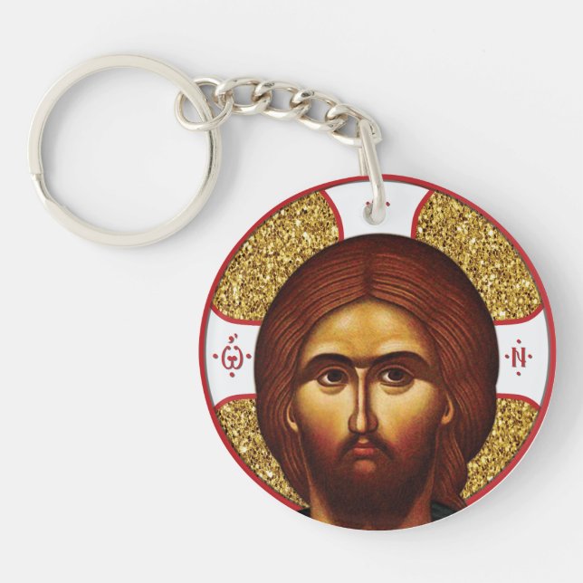 Jesus Christ Orthodox Icon Schlüsselanhänger (Vorderseite)