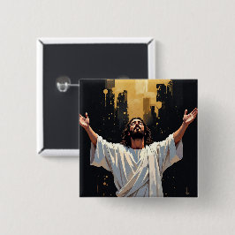 Jesus Christ Our Savior | Black and Gold Button