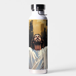 Jesus Christ Our Savior | Black and Gold Trinkflasche