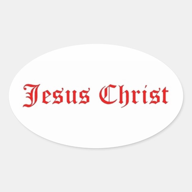 JESUS CHRIST OVALER AUFKLEBER (Vorderseite)