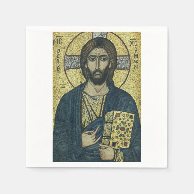 Jesus Christ Pantocrator Serviette (Vorderseite)