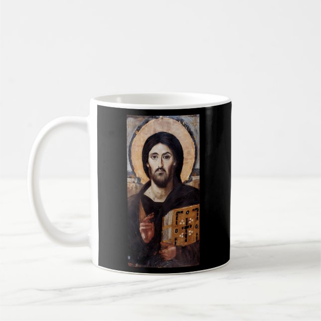 Jesus Christ Pantocrator Sinai Orthodox Christlich Kaffeetasse (Links)