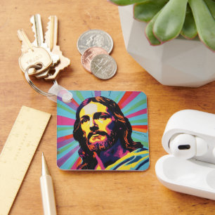 Jesus Christ Pop Art Schlüsselanhänger