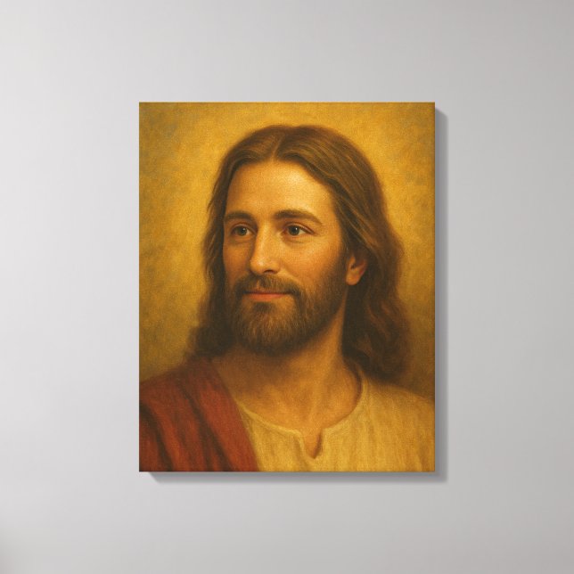 Jesus Christ Portrait #2™ LDS Wall Art Leinwand (Vorderseite)
