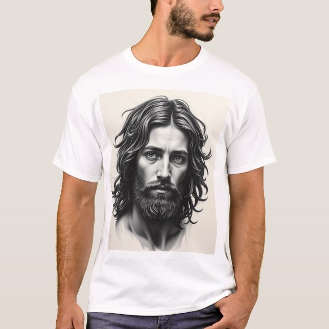 Jesus Christ - Porträt der Kohle T-Shirt (Vorderseite)