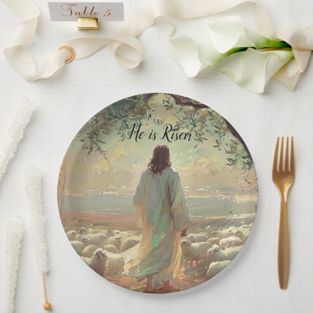 Jesus Christ Religious Easter Catholic  Pappteller (Hochzeit)
