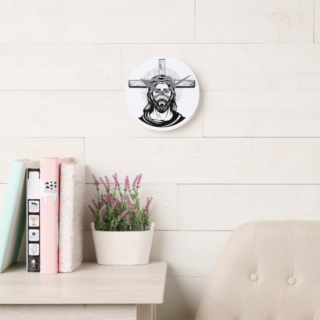 Jesus Christ Runde Wanduhr (Lesesaal)