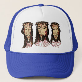 Jesus Christ Thorn Crown Folk Art Malerei Truckerkappe