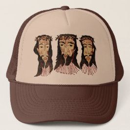 Jesus Christ Thorn Crown Folk Art Malerei Truckerkappe