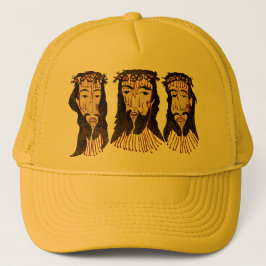 Jesus Christ Thorn Crown Folk Art Malerei Truckerkappe