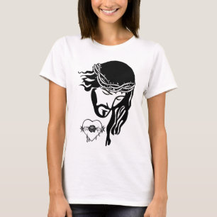 Jesus Christ Thorns Blutung Herzkunst T-Shirt