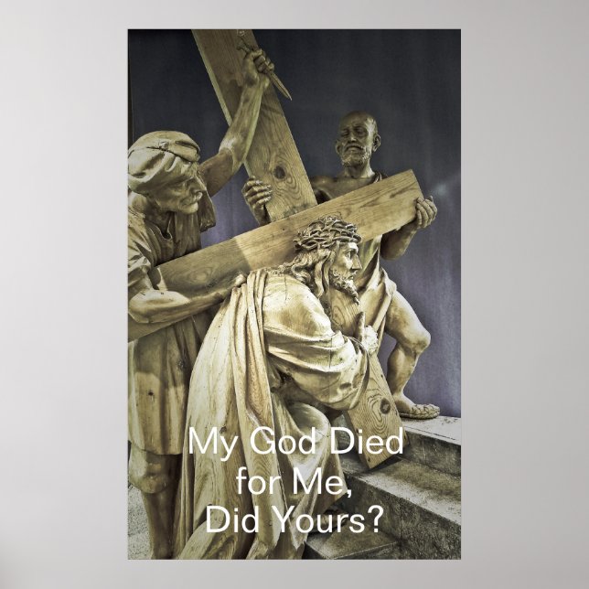 Jesus Christ trägt Cross Poster (Vorne)