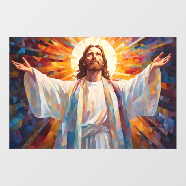Jesus Christ verkleidete Glaskunstfenster Fensteraufkleber (Blatt)