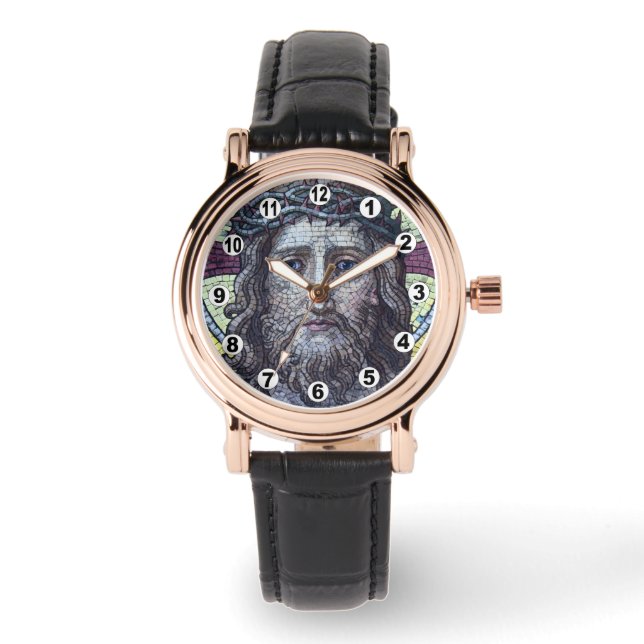 Jesus Christ - Zeitlose antike Kunstschau Armbanduhr (Vorderseite)