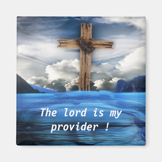 Jesus Christentum Kreuz mit Bibelschrift Magnet (Vorne)