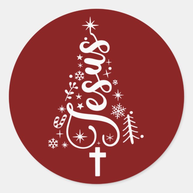 Jesus Christian Christmas Bible Verse Faith  Runder Aufkleber (Vorderseite)