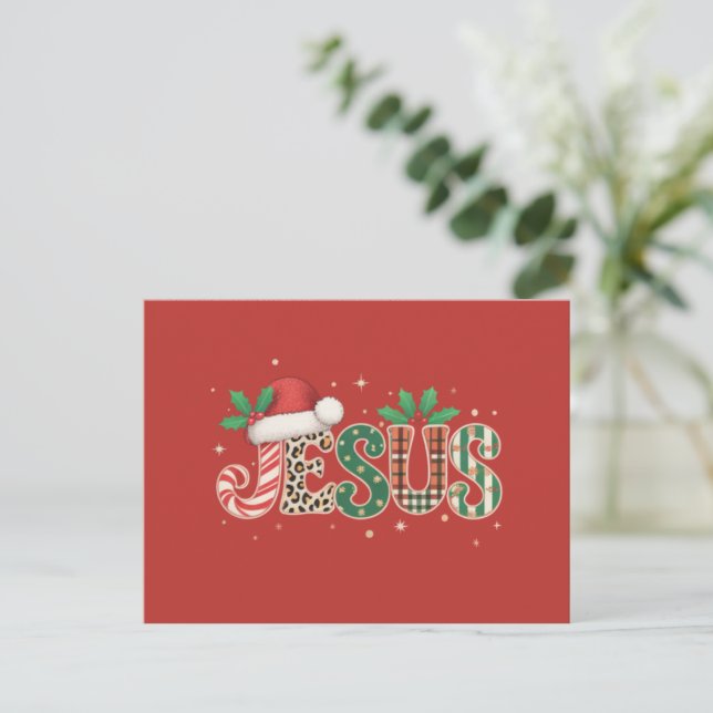 Jesus Christliches religiöses Sprichwort Glaubensl Feiertagspostkarte (Stehend Vorderseite)