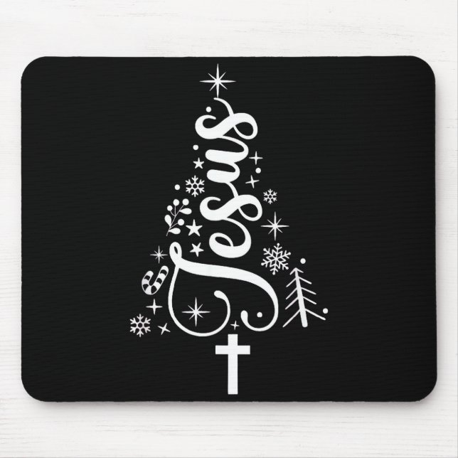 Jesus Christmas Tree Bible Verse  Mousepad (Vorne)