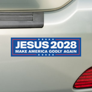 Jesus Christus 2028 macht Amerika wieder zum gottg Autoaufkleber