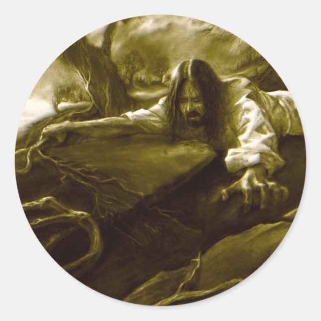 Jesus Christus Agony im Garten von Gethsemane Runder Aufkleber (Vorderseite)