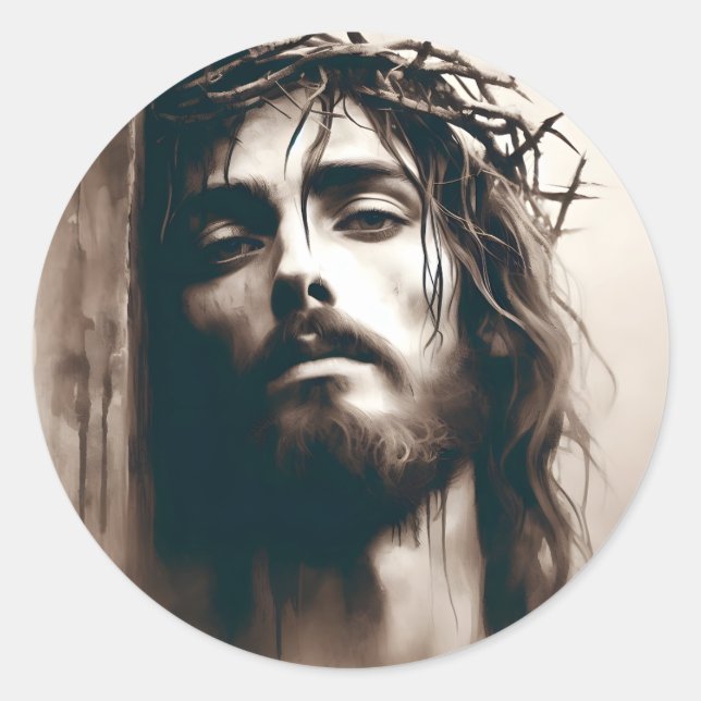 Jesus Christus an der Ostküste Runder Aufkleber (Vorderseite)