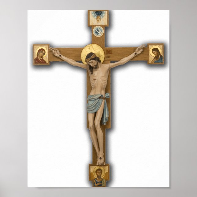 Jesus Christus auf dem Kreuzplakat Poster (Vorne)