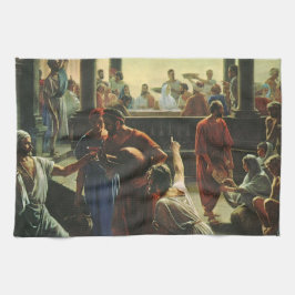 Jesus Christus bei Hochzeit von Cana, Wasser in We Geschirrtuch