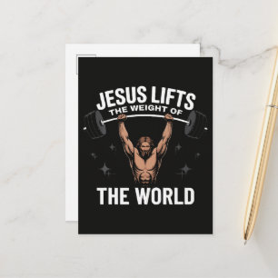 Jesus Christus beim Kreuzheben Ankündigungspostkarte