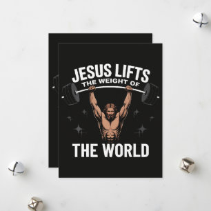 Jesus Christus beim Kreuzheben Feiertagskarte