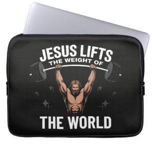 Jesus Christus beim Kreuzheben Laptopschutzhülle