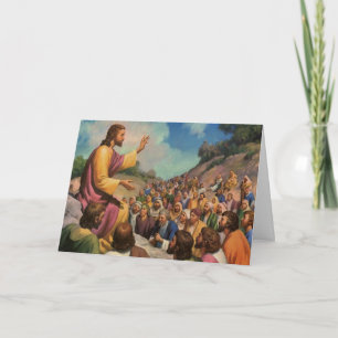 Jesus Christus Bergpredigt, Vintage-Religion Karte